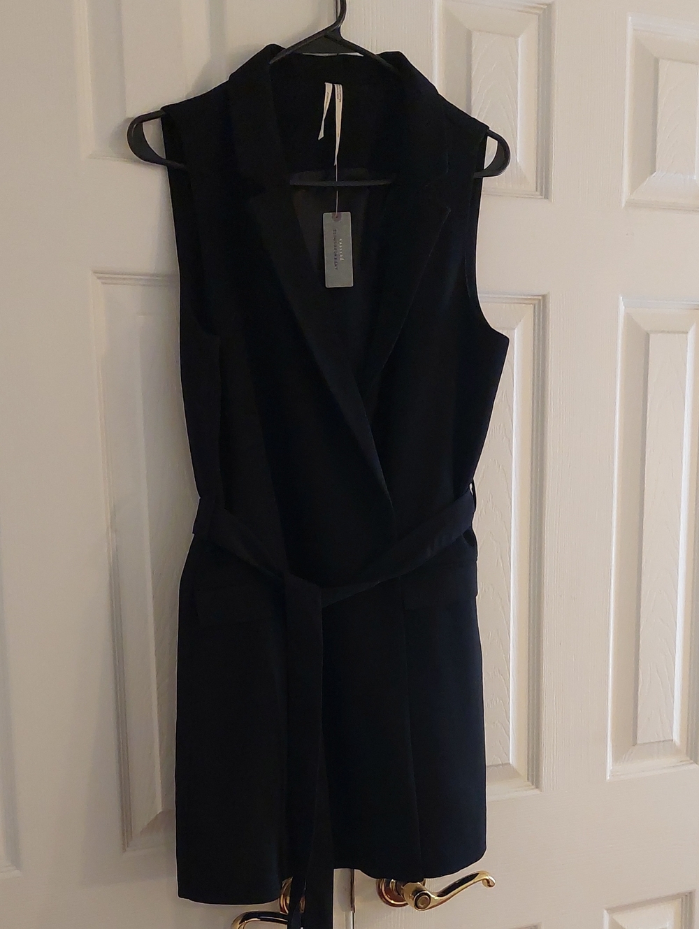 Anthropologie Black Sleeveless Longline Blazer NWT